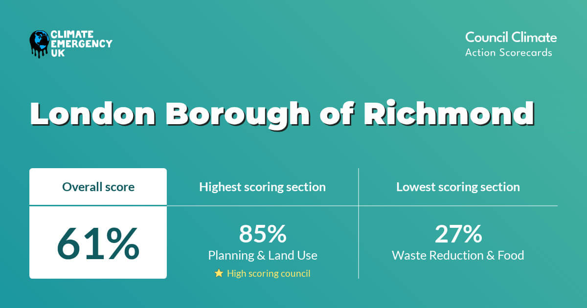 PRESS RELEASE: Richmond ranks 19th on 2025 UK Council Climate Action Scorecards