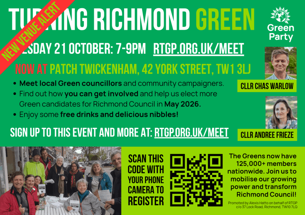Turning Richmond Green: Meet councillors and campaigners at Patch Twickenham on Tuesday 21 October, 7pm